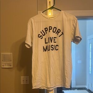 Support Live Music Graphic Tee - off White from retro brand bought at Evereve